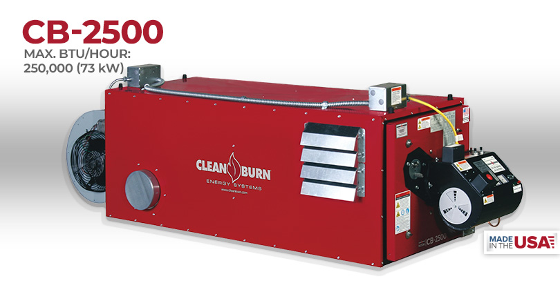 CB-2500, Waste Oil Furnace, Used Oil Furnace, Furnace, Clean Burn, Model CB-2500, 250,000 BTU/hr.