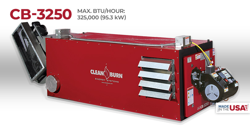 CB-3250, Waste Oil Furnace, Used Oil Furnace, Furnace, Clean Burn, Model CB-1750, 325,000 BTU/hr.