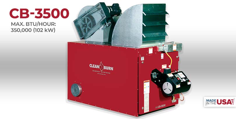 CB-3500, Waste Oil Furnace, Used Oil Furnace, Furnace, Clean Burn, Model CB-3500, 350,000 BTU/hr.